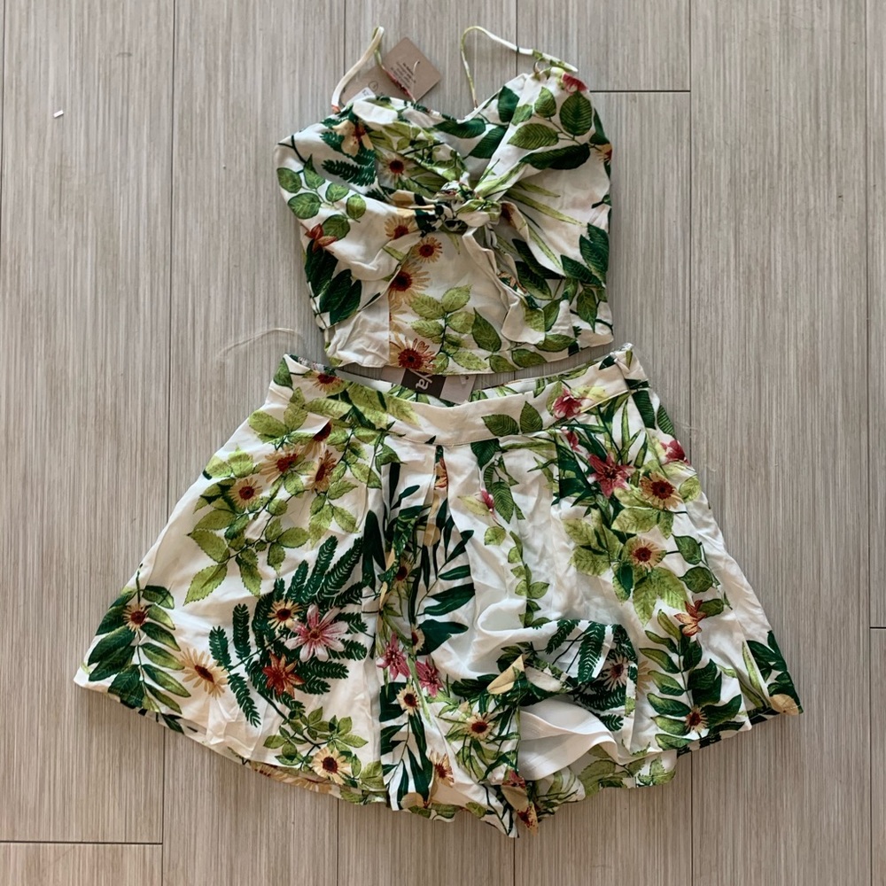 Floral two piece skirt and top